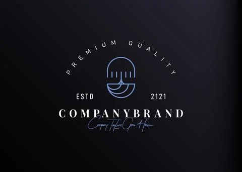 Banyan tree logo design. Vector illustration of abstract banyan tree line. Mo Stock Illustration