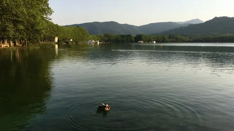Banyoles lake Stock Footage 93246811