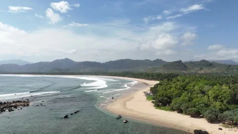 Banyuwangi World Class Surfing Waves and Tropical Beach Stock Footage 321355451