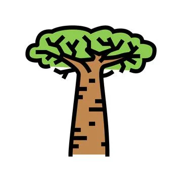 Baobab africa tree color icon vector illustration Stock Illustration