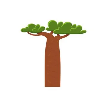 Baobab African tree flat style, vector illustration Stock Illustration