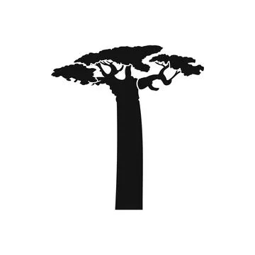 Baobab tree icon, simple style Stock Illustration