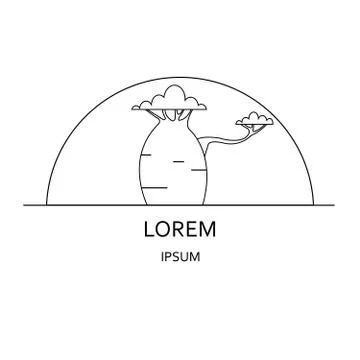 Baobab tree logo Stock Illustration