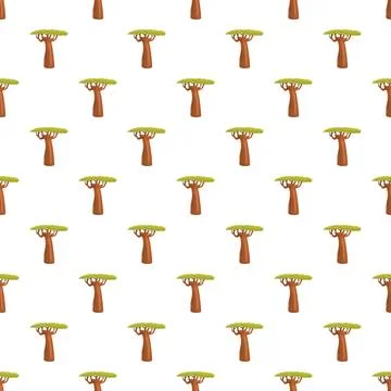 Baobab tree pattern repeating abstract background design 库存插图