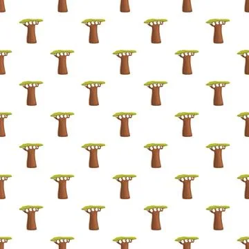 Baobab tree pattern repeating endless design backdrop Stockillustratie