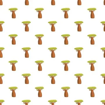 Baobab tree pattern representing african exotic nature Stock Illustration