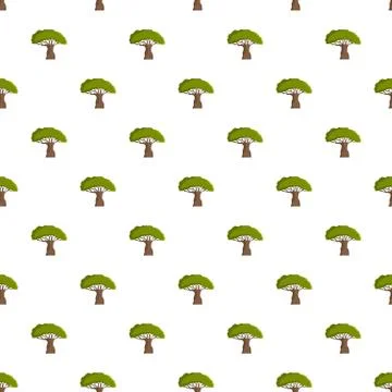 Baobab tree pattern seamless Stock Illustration