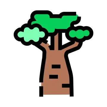 Baobab tree representing nature and ecological growth concept Stock Illustration