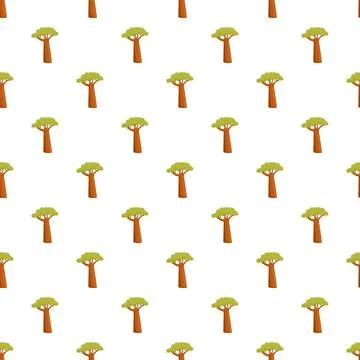 Baobab tree seamless pattern creating african nature background Stockillustratie