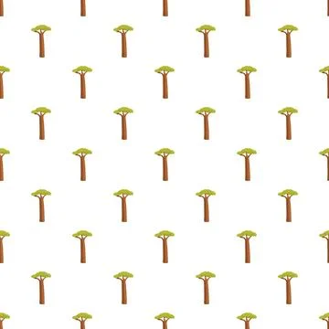Baobab tree simple pattern on white background 스톡 일러스트