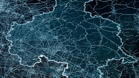 Baoding City Baoding China Digital Map Highlight 4K Video stock 337338645
