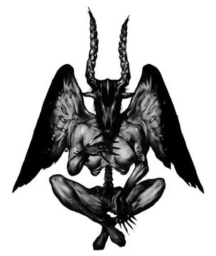 Baphomet pentagram satan occult devil  paganism illustration Stock Illustration