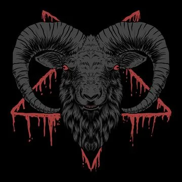 Baphomet Satanic head vector illustration Stock Illustration