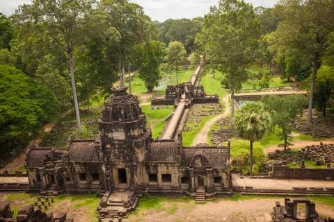 Baphuon temple at Angkor Wat complex, Siem Reap, Cambodia. Stock Photos