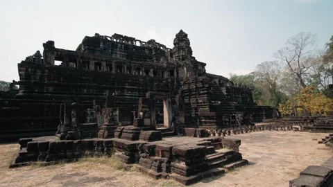 Baphuon temple ruins within the ancient city of angkor thom in Cambodia, Siem Video stock 325072212