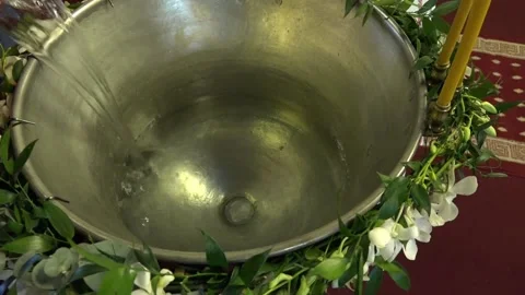 Baptise  ortodox water recipient Stock Footage 130863733