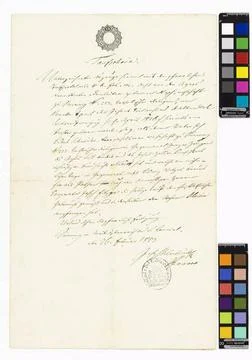 Baptism certificate/attested copy from the baptism protocol for Aloisa (da... Stock Photos