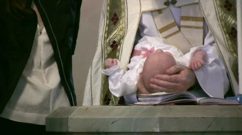 Baptism child Stock Footage 647139