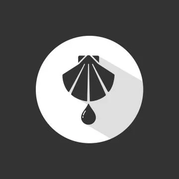 Baptism flat icon with shadow on a white circle Stock Illustration