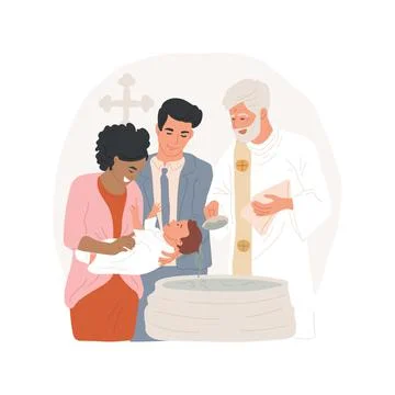Baptism isolated cartoon vector illustration. Ilustración de archivo