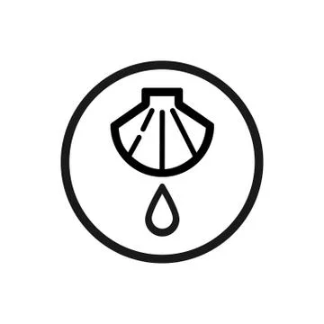 Baptism line icon on a white background Stock Illustration