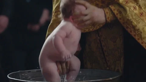 Baptism of a little boy Stock Footage 120360466