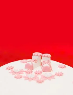 Baptist topper on white cake Stock Photos