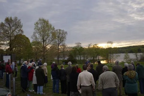 Baptists, Methodists and Presbyterians gather for Easter sunrise service Stock Photos