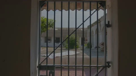 The bar and corridor inside the prison india Video stock 222035009