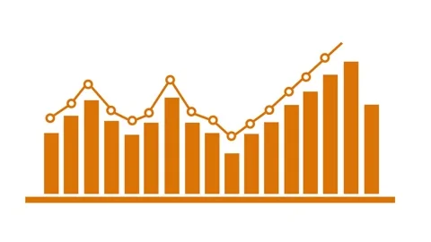 Bar and Line Graph Animation on White Background, A Business bar and line g.. Stock Footage 304249136
