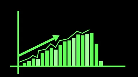 Bar and Line Graph Showing Upward Trends... | Stock Video | Pond5
