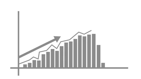 Bar and Line Graph Showing Upward Trends, A bar and line graph animation on.. Stock Footage 304251899