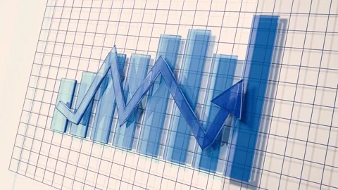 Bar arrow Graph and Chart 3D animation Stock Footage 281645272