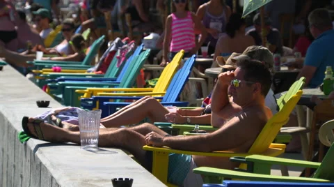 Bar on the beach tight shot Stock Footage 41122789