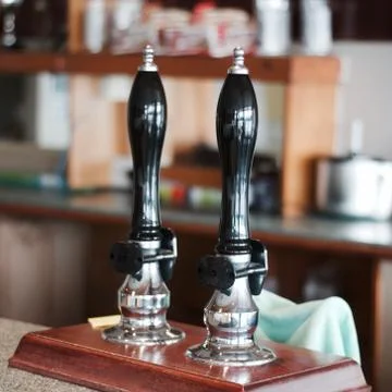 Bar beer black tap Stock Photos