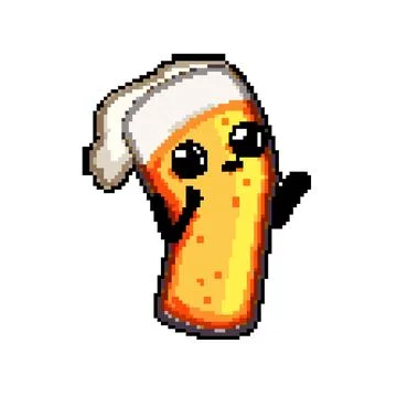 Bar beer mug character pixel art vector illustration Stock Illustration