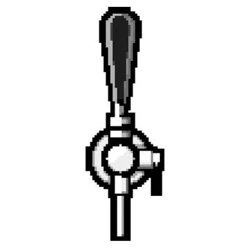 Bar beer tap pixel art vector illustration Stock Illustration