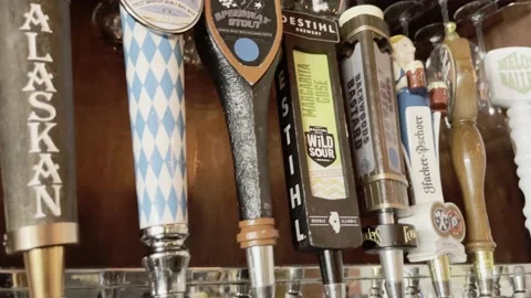 Bar Beer Taps Stock Footage 156135002