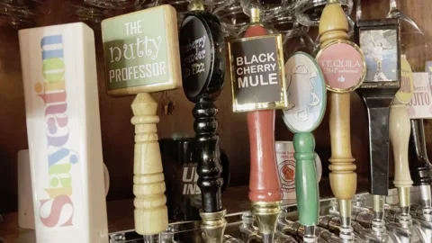 Bar Beer Taps Stock Footage 156135616