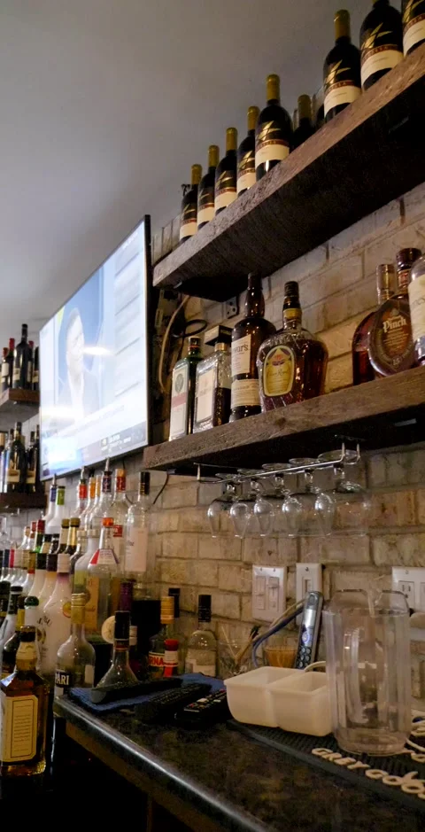 Bar Bottles Vertical Video Stock Footage 138714235