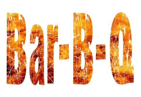 Bar BQ Text In Flames Stock Illustration