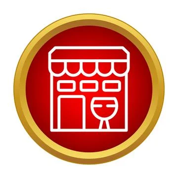 Bar building storefront featuring wine glass icon 스톡 일러스트