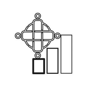 Bar business people Commitment Teamwork Together Outline Logo Stock Illustration