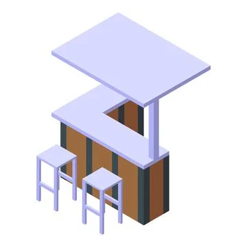 Bar cafe icon isometric vector. Street city 스톡 일러스트