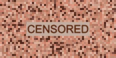 Bar with censor text. Censored blur effect wallpaper. Pixel art texture. Nude Stock Illustration