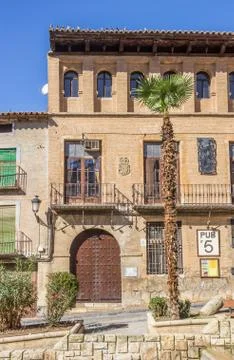 Bar at the central square of Daroca Stock Photos