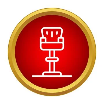 Bar chair stool icon on red button Illustrazione stock