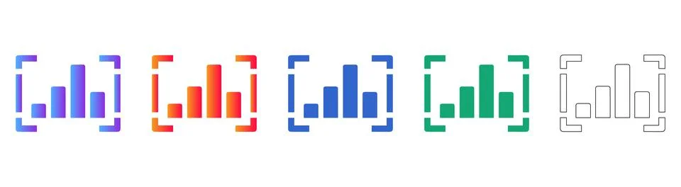 Bar Chart Analytics and Data Visualization Icons Stock Illustration