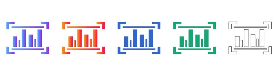 Bar Chart Analytics Frame Icon Set イラスト素材