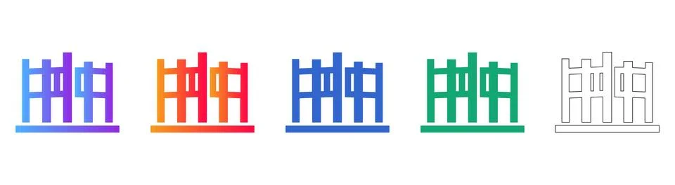 Bar Chart Analytics Icon Set for Financial Data Stock Illustration